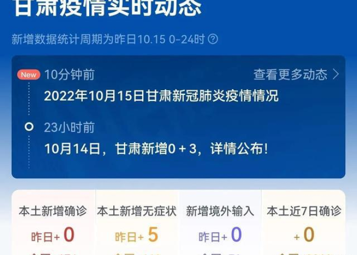 甘肃疫情最新情况通报数据，甘肃疫情最新数据消息新增