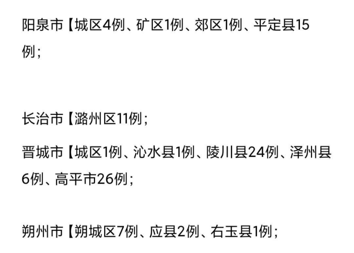 山西疫情最新数据消息，山西疫情最新疫情